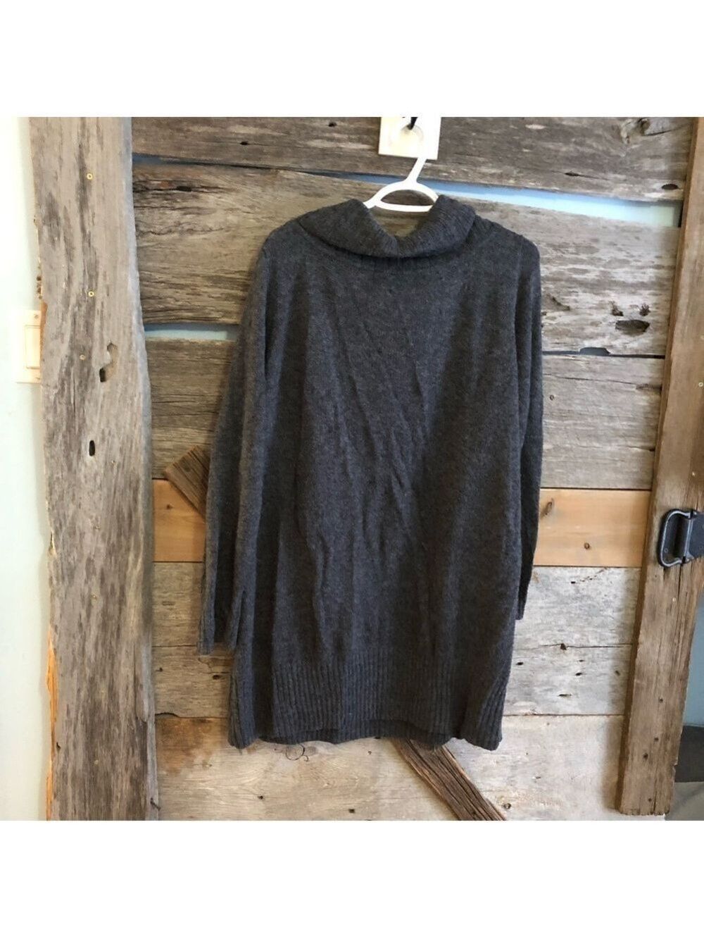 Mxm Plus Size 3X Grey/Black Long Cowl Neck Sweater - Picture 4 of 6